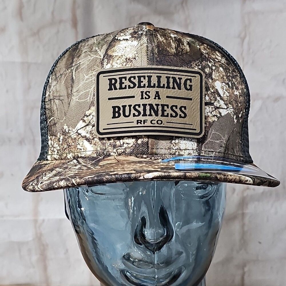 RESELLING IS A BUSINESS (RF CO.) Trucker Snapback Hat Realtree Camo One Size
